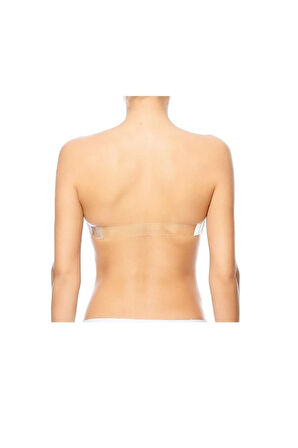 Kadın Ekru Destekli Şeffaf Askılı Sütyen