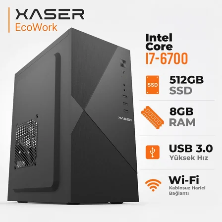 Xaser EcoWork XSR19 i7 6700 8GB Ram 512GB SSD Masaüstü Ofis Bilgisayarı