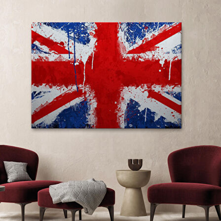 İngiltere Bayrağı Duvar Sanatı Kanvas Tablo, Ev ve Ofis Dekoru-5401