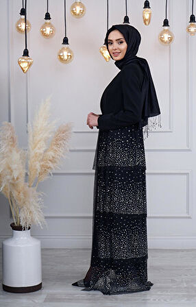 WHITE CORNER Abaya 2461 Siyah