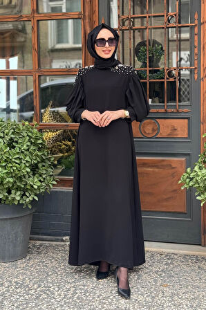 alMARWAH Elbise 90445 Siyah