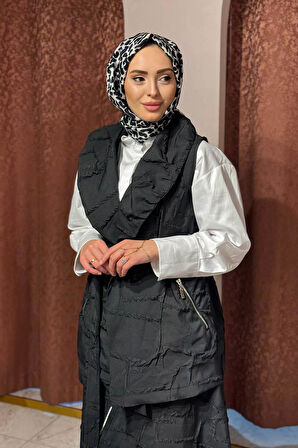 Nurcan Çetin Etekli Takım 25483 Siyah