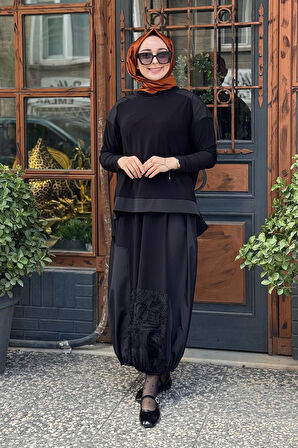 Nurcan Çetin Etekli Takım 25414 Siyah