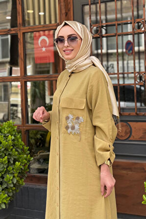 Nurcan Çetin Pantolonlu Takım 25447 Asit Sarı