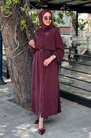 Nurcan Çetin Elbise 25153 Bordo