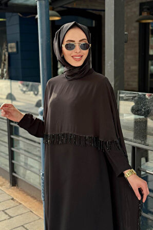 NURCAN ÇETİN Abaya 10611 Siyah