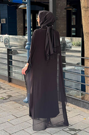 NURCAN ÇETİN Abaya 10611 Siyah