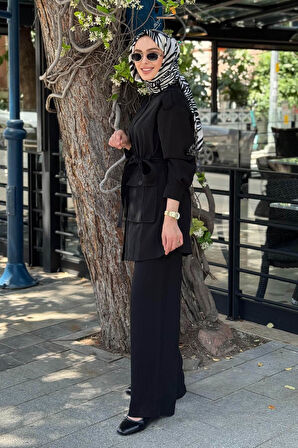 Nurcan Çetin Pantolonlu Takım 25416 Siyah