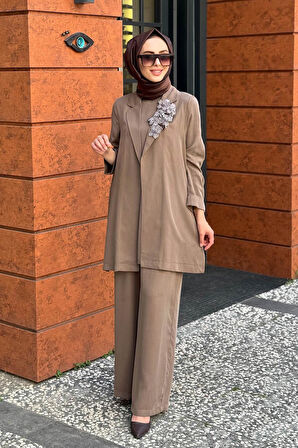 Nurcan Çetin Pantolonlu Takım 25600 Kahve