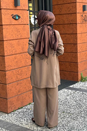 Nurcan Çetin Pantolonlu Takım 25600 Kahve