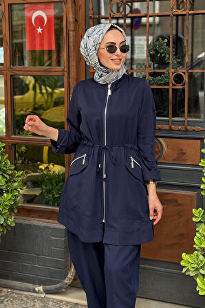 Nurcan Çetin Pantolonlu Takım 25403 Lacivert