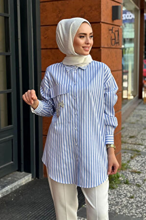 Nurcan Çetin Tunik 25234 Mavi