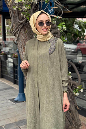 Nurcan Çetin Pantolonlu Takım 25602 Haki