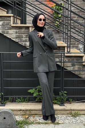 Seçil Pantolonlu Takım 10002521110012 Gri
