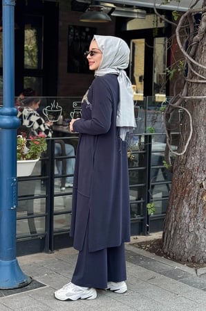 Nurcan Çetin Pantolonlu Takım 26448 Lacivert