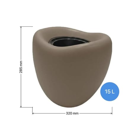 SO-LALE01 Lale Dekoratif Plastik Saksı İç Kovalı 15 LT Mocha 3 Adet