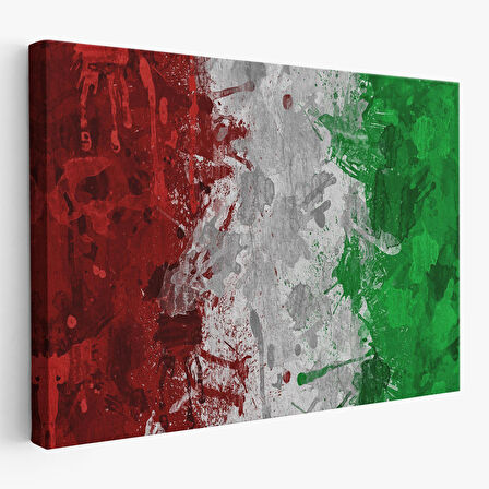 İtalya Bayrağı Kanvas Duvar Tablo, Ev ve Ofis Dekoru, Spor Kulübü, Bar Dekoru-5402