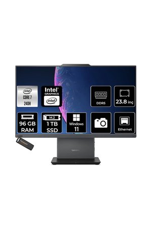 ThinkCentre Neo 50A Intel Core 7 240H 96GB 1TB SSD 23.8" FHD W11P All in One Bilgisayar