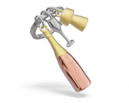 Metalmorphose Şampanya Kadeh Anahtarlık Rose