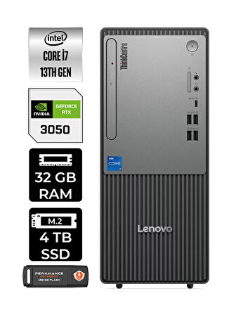 Lenovo ThinkCentre Neo 50T G5 i7 13700 32GB 4TB SSD RTX3050/6GB FDOS Masaüstü Bilgisayar &PER4 USB