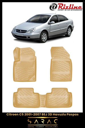 Rizline Citroen C5 2002 Model BEJ 3D Havuzlu Paspas