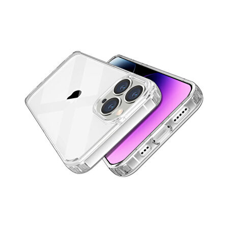 iPhone 14 Pro Uyumlu Silikon Şeffaf Air Hybrid Kılıf Crystal