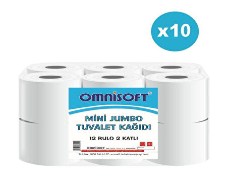 Omnisoft 10 Koli Mini Jumbo Tuvalet Kağıdı 120 Rulo