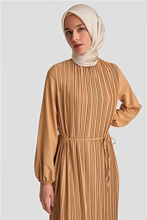 Armine Piliseli Elbise 24Yd9435 Camel