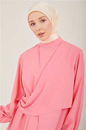 Armine Drapeli Asimetrik Bluz 23Y3328 Şeker Pembe