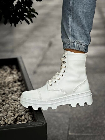 Knack Yüksek Taban Ayakkabı B-023 Beyaz