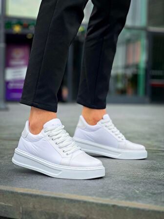 KB-X46 Kuback Beyaz Rugan Yüksek Beyaz Taban Günlük Spor Ayakkabı
