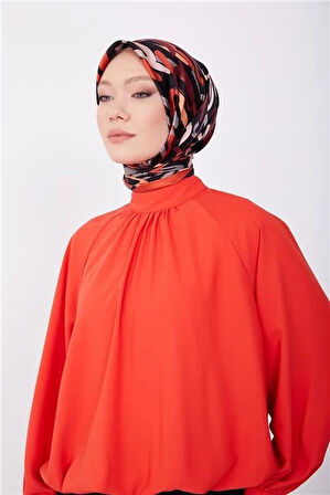 Armine Beli Lastikli Balon Bluz 23K3432 Kırmızı