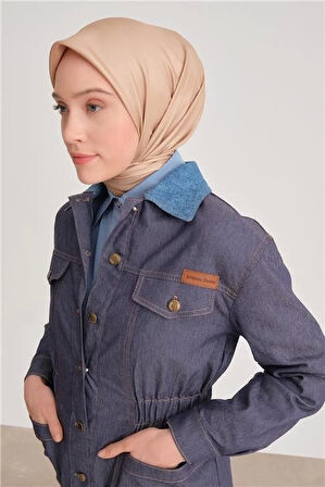 Armine Beli Lastikli Denim Ceket 24Y5408 Lacivert