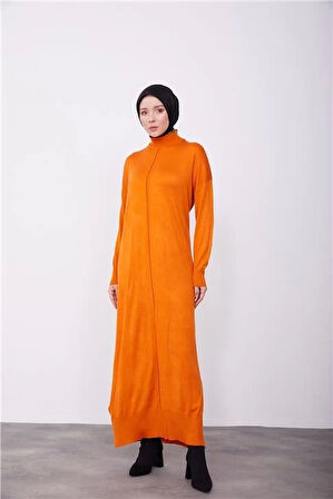 Armine Elbise 23Kd4248 Yanık Oranj