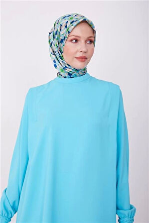 Armine Omzu Pileli Bluz 23K3342 Aqua