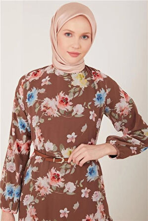 Armine Elbise 23Yd4354 Kahverengi