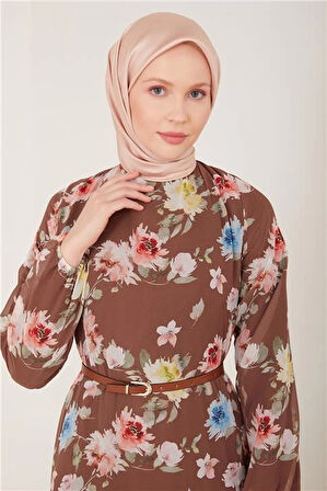 Armine Elbise 23Yd4354 Kahverengi