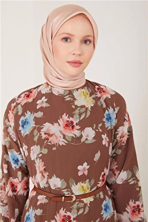 Armine Elbise 23Yd4354 Kahverengi