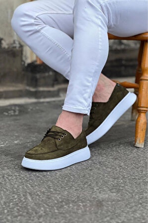 Wagoon WG508 Haki Süet Ortopedik Taban Erkek Casual Ayakkabı