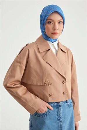 Armine Kısa Trenchcoat Pamuk Ceket 24Y5401 Camel