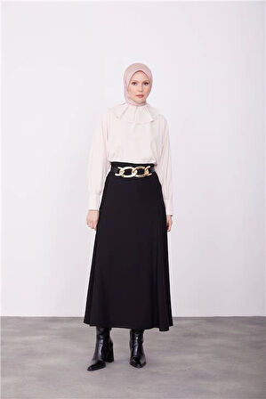 Armine Yakası Pileli Ve Allerli Bluz 23K3416 Vanilya