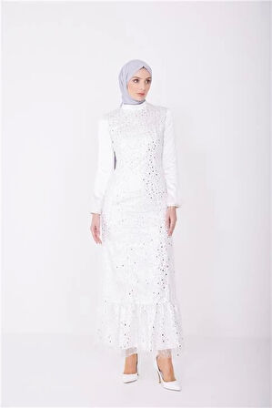 Armine Abiye Elbise 23Yd3350 Beyaz