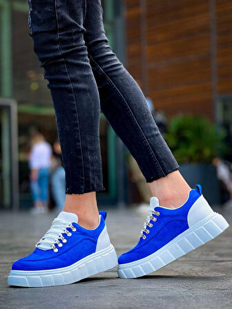 KB-X10 Kuback Sax Süet Beyaz Yüksek Taban Günlük Spor Ayakkabı