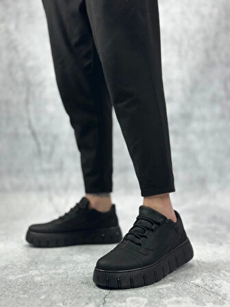 BA0666 BOA Siyah Yüksek Taban Erkek Günlük Ayakkabı