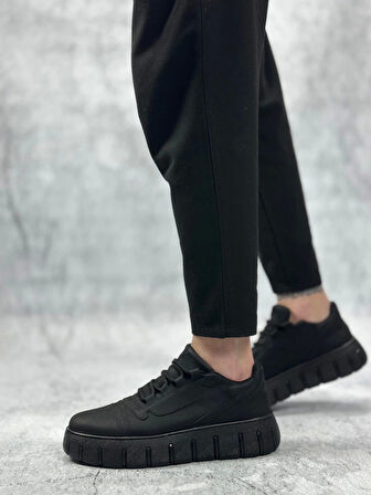 BA0666 BOA Siyah Yüksek Taban Erkek Günlük Ayakkabı