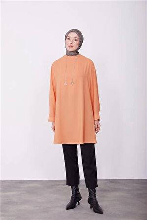 Armine Logolu Zincirli Tunik 23K4702 Mandarin