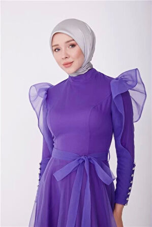 Armine Abiye Elbise 23Yd8500 Menekşe