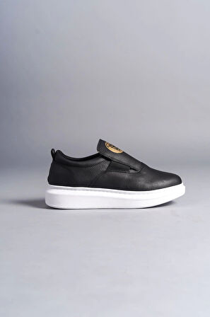 SLW161 Hippo Bağcıksız Cilt Erkek Günlük Sneaker Ayakkabı BT Siyah