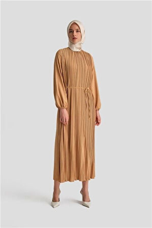 Armine Piliseli Elbise 24Yd9435 Camel