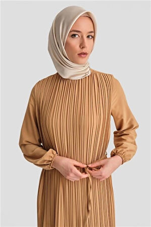 Armine Piliseli Elbise 24Yd9435 Camel
